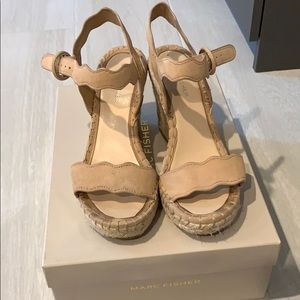 Marc Fisher light beige wedges
